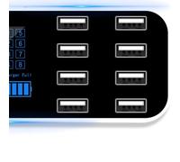 Chargeur de voiture USB 8 ports de téléphone à charge rapide Prise multi 40W avec écran LED ALLUME CIGARE - PRISE ALLUME-CIGARE