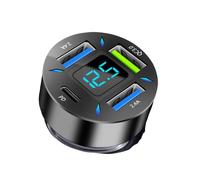 Chargeur de voiture USB à charge ultra-rapide avec détection de tension, sûr et fiable pour toutes vos aventures (quatre ports USB)