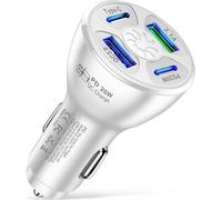 Chargeur de voiture Usb Adaptateur de charge rapide 20w Pd Qc3.0 Type 3.1a 2usb Multi-Port Blanc