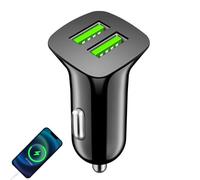 Chargeur de voiture USB - Adaptateur de prise rapide à double port pour l'énergie du véhicule | Prenant le tableau de bord de la tablette compact pour la tablette, l'alimentation de renfort