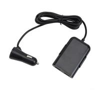 Chargeur de voiture USB avec 4 ports dont un pour QC3.0 pour une charge rapide et un cordon de 1,5 m, idéal pour les longs trajets et les voyages en famille en véhicule