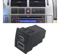 Chargeur de voiture USB avec charge rapide PD et compatibilité .0, adaptateur de charge de voiture ABS noir compatible avec Polo 2004-2009, installation rapide, accessoire électronique automatique