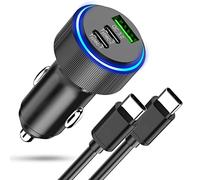 Chargeur de Voiture USB C 66 W, PD&QC3.0 Adaptateur Prise Allume-Cigare Recharge Rapide Chargeur Voiture téléphone Portable avec câble pour Samsung Galaxy S22 S21 S20,