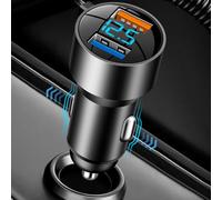 Chargeur de Voiture USB C à Charge Rapide,Chargeur de Voiture à Charge Rapide - Adaptateur de USB pour PD QC 3.0,Chargeur de en d'aluminium 100W avec Cordon pour