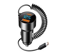 Chargeur de Voiture USB C,Chargeur de Voiture USB C | PD QC 3.0 Type C Voiture à Charge Rapide, de en d'aluminium 100W avec Cordon pour Camion berline SUV