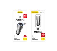 Chargeur de voiture USB-C PD QC 22,5 W Gris
