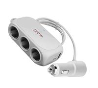 Chargeur de voiture USB C | Prises de chargeur de voiture à charge rapide 120 W | Affichage de la tension LED Accessoires de véhicule Extension de prise de charge rapide pour les voyages en voiture
