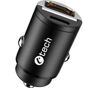 Chargeur de voiture USB C-TECH UCC-02, 1x Type C + 1x Type A, 30W, Power delivery 3.0, Quick Charge