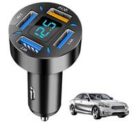 Chargeur de voiture USB Charge rapide 3.0-66W C Charge rapide PD QC Adaptateur de chargeur 4 ports, puce intelligente, sécurité multiple, protégez votre voiture et votre équipement