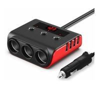 Chargeur de voiture USB, charge rapide, adaptateur allume-cigare, 12 V/24 V, 3,6 A, 100 W, 4 ports USB, répartiteur, 3 prises a