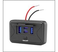 Chargeur de voiture USB double PD, chargeur de voiture PD USB avec affichage du voltmètre, chargeur rapide USB 4 ports pour smartphones, tablettes, appareils