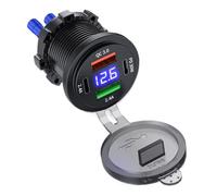 Chargeur de voiture USB - Écran numérique PD+QC3.0 - Connecteur de câble de type C - Chargeur rapide de voiture - Pour véhicules, motos, camions, voitures, bateaux