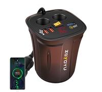 Chargeur de voiture USB multi-ports avec coût rapide | Véhicule d'affichage numérique pour toutes les voitures, camions, SUV, concentrateur de charge rapide portable, téléphones compatibles, tablettes