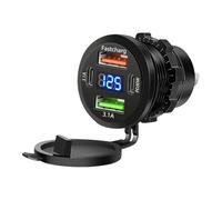 Chargeur de voiture USB multi-ports - Station de charge rapide 4 en 1 avec écran LED, adaptateur automatique universel, prise d'alimentation rapide pour voyage, camping, voyage, accessoires pour