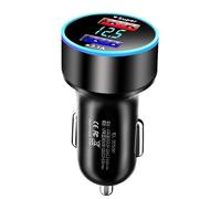 Chargeur de voiture USB - Puissant chargeur de voiture PD 66 W type C avec affichage numérique LED avec deux ports, mini chargeur super rapide, , adaptateur de prise de voiture, QC 3.0, pour