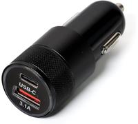 Chargeur de Voiture USB Quick Charge 3.1A Type C Adaptateur de téléphone à Charge Rapide UBS-C et USB (Noir)