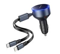 Chargeur de voiture Vention 30 W - USB-C mâle, USB-C femelle, Lightning - Charge rapide - Noi