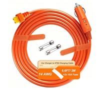 Chargeur de voiture vers XT60 - Câble adaptateur CC - 14 AWG - 2 m - Compatible avec EcoFlow Delta/River Anker SOLIX C300/C1000 - Générateur solaire portable