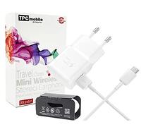 Chargeur de voyage compatible charge rapide 2.0 (15W) + câble USB type C pour Samsung Galaxy A02s, A12, A20s, A21s, A22, A30s, A31, A32, A41, A42, A50s, A51 (blanc).