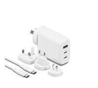 Chargeur de Voyage Multiport 67W GaN PowerMaxx avec Câble USB-C 1m CYGNETT Blanc