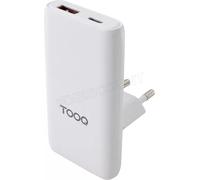 Chargeur de voyage Tooq GaN 1x USB-C + 1x USB-A 65W ( blanc)