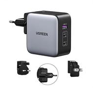 Ugreen 65W Nexode GaN Casque, Téléphone portable, Ordinateur portable, Smartwatch, Tablette Gris USB Charge rapide Intérieure