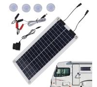 Chargeur d'entretien Solaire - Mainteneur de Batterie 100 W, Double Sortie | Caractéristique, Support Moto Bateau Voiture RV 12V-24V, Chargeur portatif pour l'utilisation véhicule, résistant aux