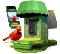 Chargeur d'oiseaux extérieur avec caméra solaire extérieure, caméra d'alimentation des oiseaux en plein air jardin caméra vidéo intelligente HD 2K AI ID extérieur oiseaux sauvages