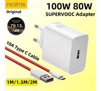 Chargeur d'origine Realme 100W, adaptateur SuperVOOC, chargeurs ultra-rapides 80W, Realme P4 Power 16 Pro+ 15 Pro 14 13 11 GT Neo 6 Se7 8