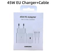 Chargeur D'origine Samsung S24 Ultra 45w Adaptateur De Charge Rapide Pour Galaxy S23 S22 Note20 Ultraz Flip Fold 5 4 3 2 Câbl[Z178]