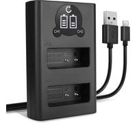 Chargeur Double BC-DC15 BC-DC15-E Smart et Rapide Compatible avec Leica D-LUX D-LUX (Typ 109) D-LUX 7 Alimentation Dual BP-DC15 BP-DC15-E BP-DC15-TK BP-DC15-U + Câble USB de Charge