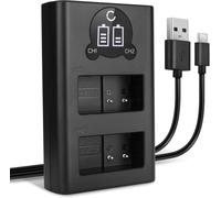 Chargeur Double DMW-BLC12 Smart et Rapide Compatible avec Panasonic Lumix DMC-FZ1000 FZ2000 FZ200 FZ300 DMC-G7 G5 G6 G70 G80 G81 DMC-GX8 GH2 DE-A80 DE-A80A Câble de Charge Alimentation Dual