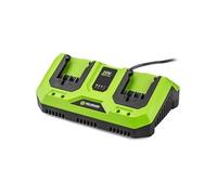 Chargeur double FIELDMANN Pour batteries 20V Charge 2Ah en 60 min Compatible 2Ah 4Ah