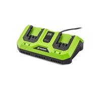 Chargeur double - FIELDMANN - Pour batteries 20V - Charge 2Ah en 60 min - Compatible 2Ah, 4Ah