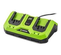Chargeur double FIELDMANN Pour batteries 20V Charge 2Ah en 60 min Compatible 2Ah 4Ah