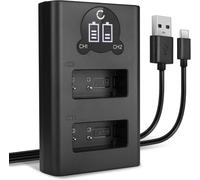 Chargeur Double LP-E17 Smart et Rapide Compatible avec Canon EOS 200D 250D 800D 77D 760D 750D, EOS M6 Mark II M3 M5, EOS RP, Rebel SL2 T6i Kiss X8i Alimentation Dual LC-E17 de Charge