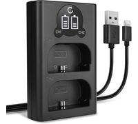 Chargeur Double LP-E6 LP-E6N Smart et Rapide Compatible avec Alimentation Dual LC-E6 CBC-E6 + Câble USB de Charge