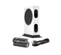 Nacon Double Chargeur pour Manettes Xbox Series X|S & Xbox One + Deux Batteries Rechargeables Haute capacité - Câble USB 1 mètre - Officielle Xbox (Style Series S + 2 Batt. + Cable)