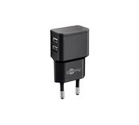 Goobay Chargeur USB double 2,4 A 12 W compact noir
