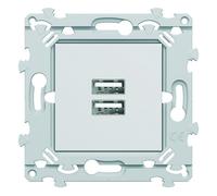 Chargeur double USB A+A blanc essensya - HAGER WE112