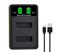 Chargeur Double USB avec Écran LCD Compatible avec Batteries Sony NP-BX1 1380mAh, ZV-1, ZV-1 II, Cyber-Shot DSC-RX100 II/III/IV/V/VI/VII/VA, HDR-CX405, FDR-X3000, HX300, HX90V, RX1 - Kit Portable