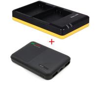 Chargeur double USB avec powerbank 5000mAh compatible avec batteries Nikon EN-EL15/EN-EL15b/EN-EL15c