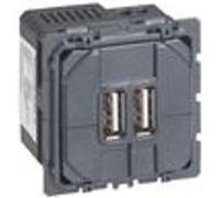 Chargeur double USB CÉLIANE 15W Type-A 2,4A - LEGRAND - 067462 Noir G