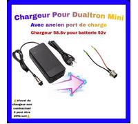 chargeur dualtron mini 58,8v pour trottinette électrique avec port de charge chargeur 58.8v pour batterie 52v