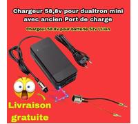 chargeur dualtron mini 58,8v pour trottinette électrique avec port de charge chargeur 58.8v pour batterie 52v LIVRAISON GRATUITE