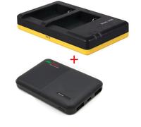 Chargeur duo pour 2 batteries Canon NB-10L avec powerbank 5000mAh - kit de charge portable complet