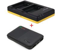 Chargeur duo pour batteries Canon LP-E10 avec powerbank 5000mAh - compatible avec Canon EOS 1100D, 1200D, 1300D, 2000D, 4000D