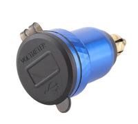 Chargeur D'USB de Moto, Prise de Chargeur de Puissance de Port USB de Moto Chargeur de Téléphone de Moto avec L'affichage à LED LED Port USB de LED Port USB de LED (Blue)