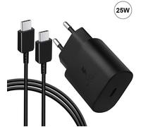 Chargeur - E.F.CONNECTION - 25W - USB-C - Noir - Compatible Samsung Galaxy A02s A03s A14 A20e A21s A23