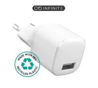 Chargeur eSTUFF INFINITE 12W USB-A, UE, 1 x USB-A, blanc, 98 % de plastique recy